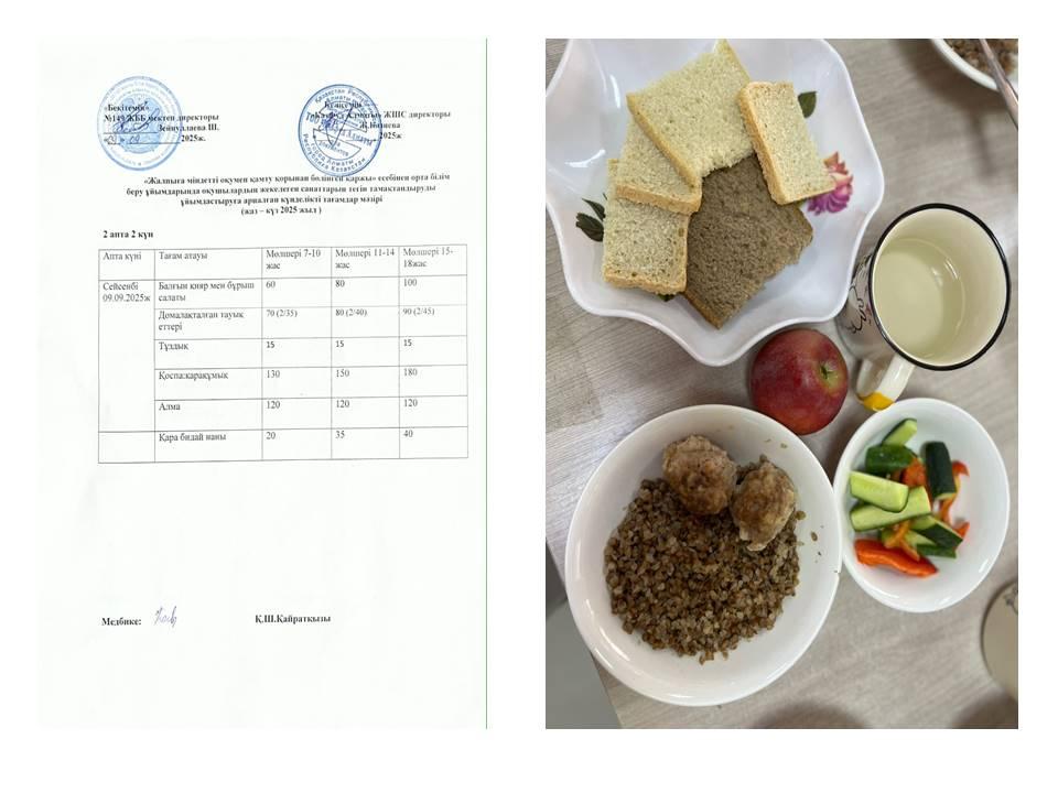 Ас мәзірі 09.09.2025