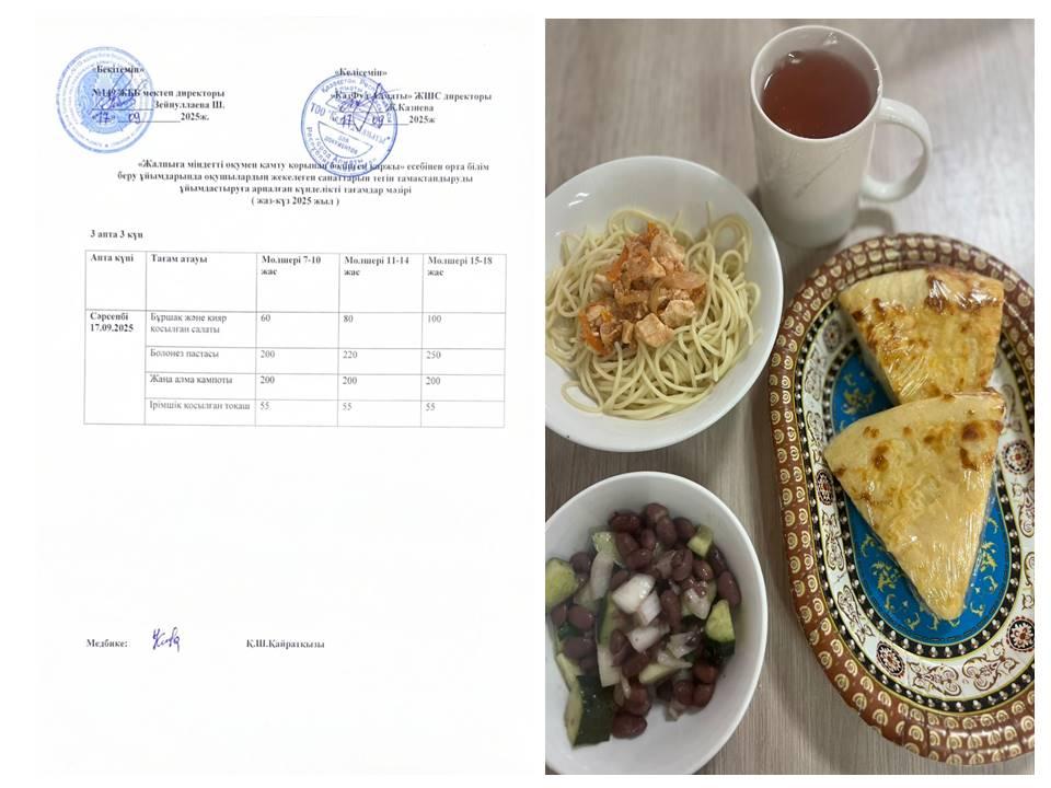 Ас мәзірі. 3 апта 3 күн 17.09.2025