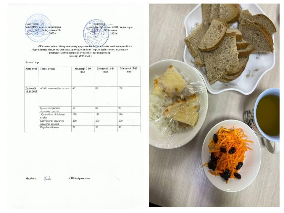 Ас мәзірі 3 апта 1 күн  13.09.2025