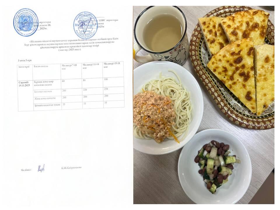 Ас мәзірі 3 апта 3 күн