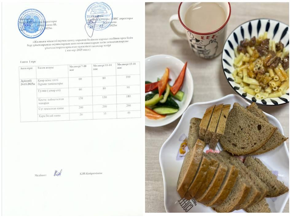 Ас мәзірі 4 апта 1 күн