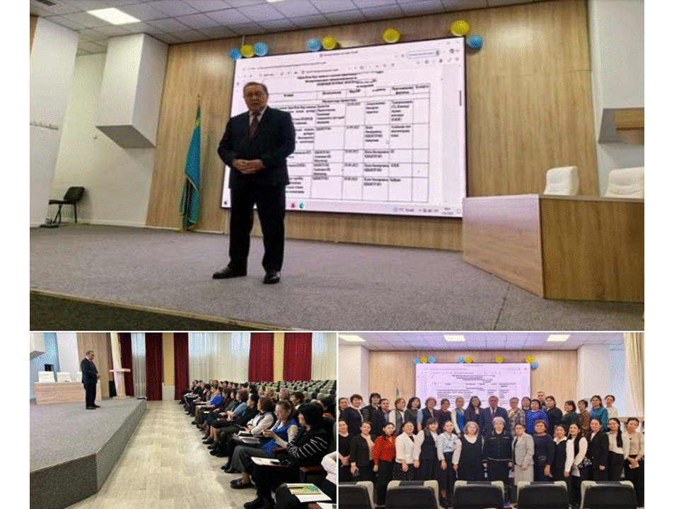 «ОРТА БІЛІМ БЕРУ САПАСЫН ҒЫЛЫМИ-ПРАКТИКАЛЫҚ НЕГІЗДЕ АРТТЫРУ» пилоттық  жоба жетекшісі, Педагогика ғылымдарының докторы, профессор, Қазақстан Педагогикалық Ғылымдар Академиясының президенті Құсайынов Асқарбек Қабыкенұлымен  кездесу